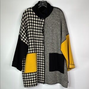 Vintage Frank Murphy Patchwork Wool Button Up Oversized Sweater XXL